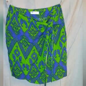 GALITA Blue and Green Wrap Mini Skirt​